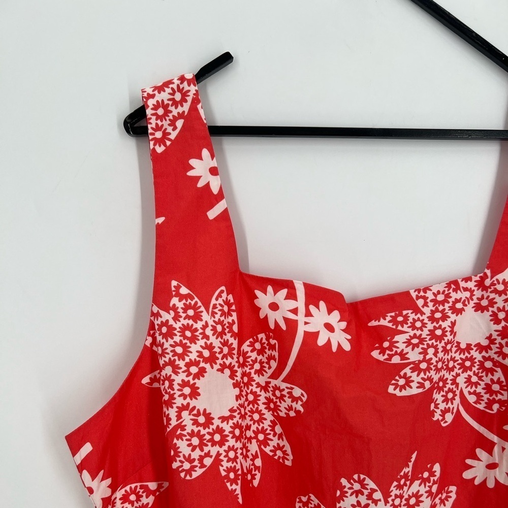 Ciao Lucia Aukai Floral Square Neck Cotton Mini Dress In Red Multi — image 4 of 8